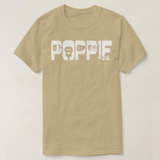 T-shirt Rétro guitariste Father Poppie Guitar Fathers Day  (Design devant)