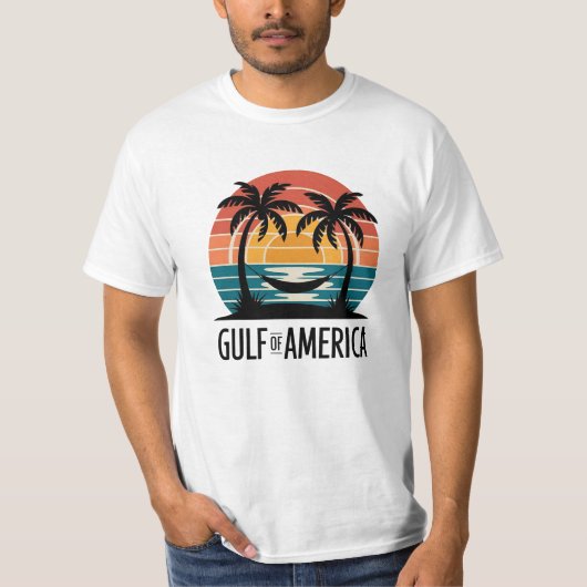 T-shirt Retro Gulf of America Sunset Beach Vibes Tee (Devant)
