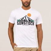 T-Shirt Retro Gunstock Mountain Ski Sunset (Devant)