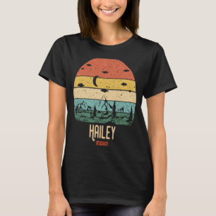T-shirt Retro Hailey Idaho Mountains Randonnée coucher de 