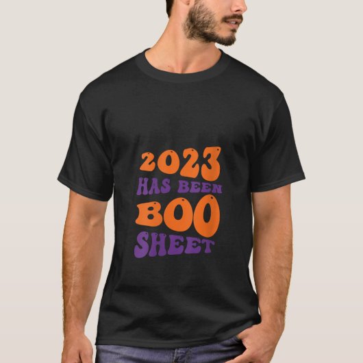 T-shirt Retro Halloween 2023 A Été Boo Sheet V Neck T S (Devant)
