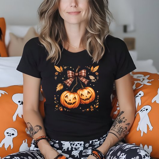 T-shirt Retro Halloween Cherries Citrouille automne automn