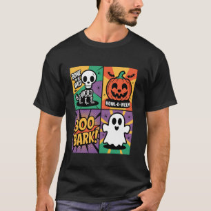 T-shirt Retro Halloween Chiens Pop Art Costume Vintage Des