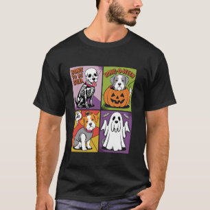T-shirt Retro Halloween Chiens Pop Art Costume Vintage Des