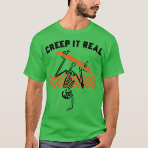T-shirt Retro Halloween Creep it Real Vintage Skeleton Gho