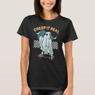 T-shirt Rétro Halloween Creuse Il Véritable Vintage Fantôm