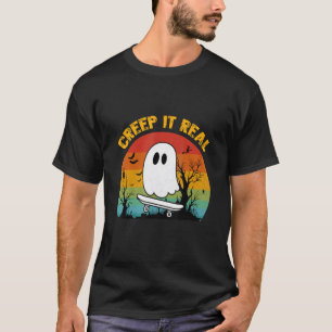 T-shirt Rétro Halloween Creuse Il Véritable Vintage Fantôm