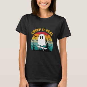 T-shirt Rétro Halloween Creuse Il Véritable Vintage Fantôm