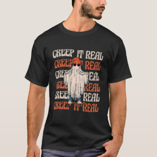 T-shirt Retro Halloween Creuse it Real Vintage Fantôme Hal