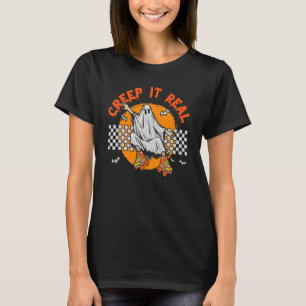 T-shirt Retro Halloween Creuse it Real Vintage Fantôme Hal