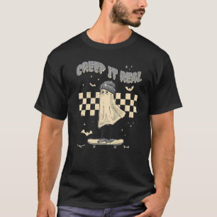 T-shirt Retro Halloween Creuse it Real Vintage Fantôme Hal