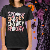 T-shirt Retro Halloween Cute Ghosts et Fleurs Éffrayant
