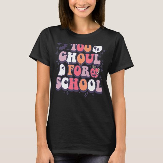 T-shirt Retro Halloween enseignant Ghouls Super School Tri (Devant)