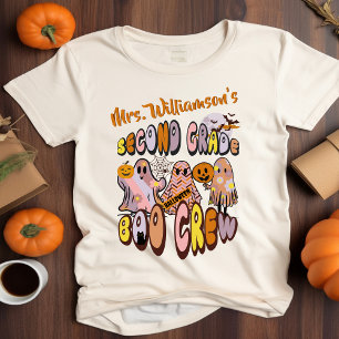 T-shirt Retro Halloween Ghost Second Grade Nom de l'enseig