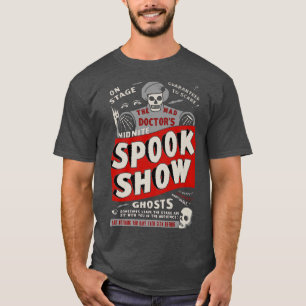 T-shirt Retro Halloween Skeleton Horror Movie Midnight Spo