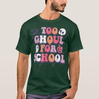 T-shirt Retro Halloween Teacher Ghouls Groovy School Trick