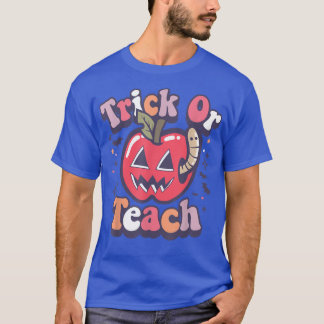 T-shirt Retro Halloween Teacher Trick or Teach Apple Jack