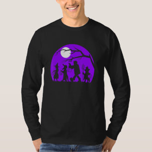 T-shirt Retro Halloween Trick Ou Treat Walk Moon Silhouett