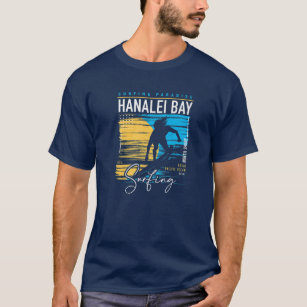 T-shirt Retro Hanalei Bay Kauai North Shore Surf Surf H