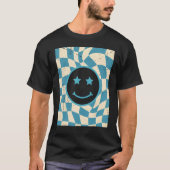 T-shirt Retro Happy Face À damiers Motif_1 (Devant)