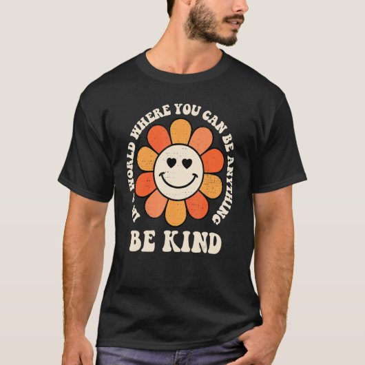 T-shirt Retro Happy Face Unity Day Orange Be Kind No Bully (Devant)