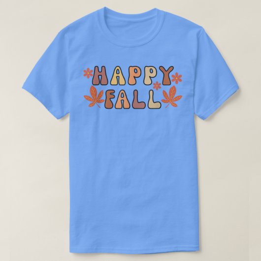 T-shirt Retro Happy Fall Automne Thanksgiving (Design devant)