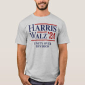 T-shirt Retro Harris Walz '24 - Unité sur division (Devant)
