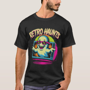 T-shirt Retro Haunts 80s Ghost Shirt Funny Vaporwave Hal