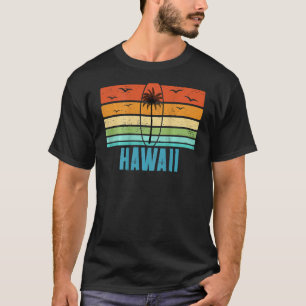 T-shirt Retro Hawaii Beach Surfboard Surfing 70's Vintage