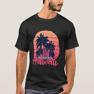 T-shirt Retro Hawaii Palm Beach Surf Paradise Summer Fa