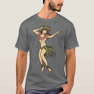 T-shirt Retro Hawaiian Hula Girl Dancer 1