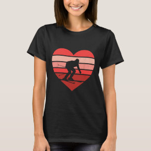 T-shirt Retro Heart Ski Ski Vintage Valentine Womens Me