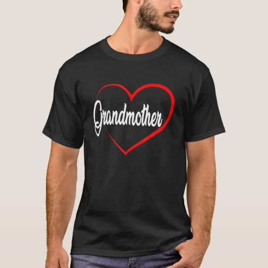 T-shirt Retro Heart Valentines Day Grandmother Matching Fa (Devant)