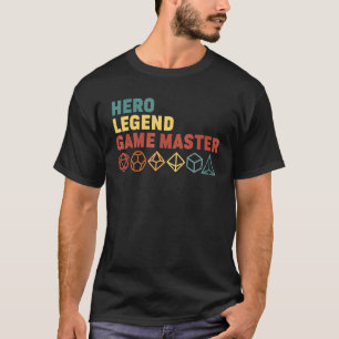 T-shirt Retro Hero Legend Jeu Master Rpg Dice D20