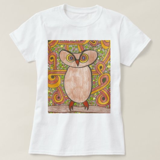 T-shirt Rétro hibou (Design devant)