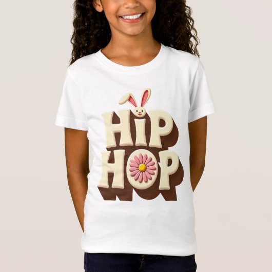 T-Shirt Retro Hip Hop Easter Bunny  (Devant)