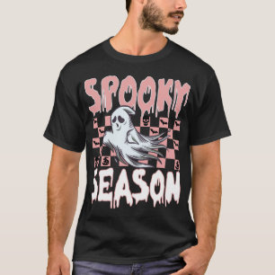 T-shirt Retro Hippie Halloween Mignon Fantôme Saison Sombr