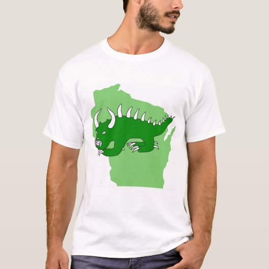 T-shirt Rétro Hodag au-dessus du Wisconsin (Devant)