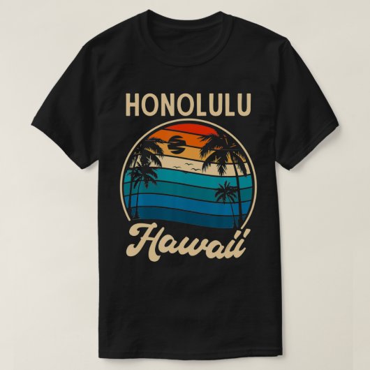 T-shirt Rétro Honolulu Hawaii (Design devant)