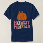 T-shirt Retro Howdy Citrouille Automne Automne Ouest Hallo (Design devant)