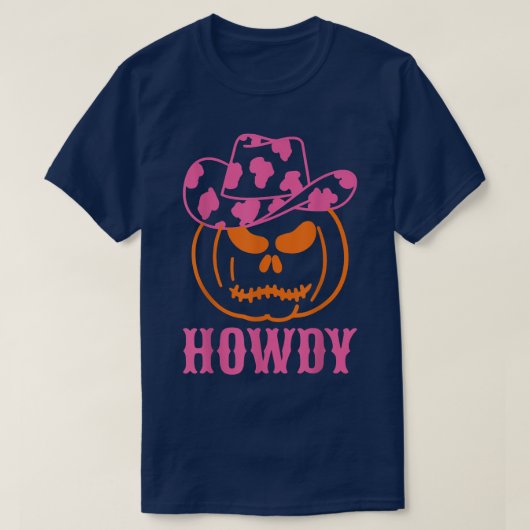 T-shirt Retro Howdy Pumpkin Fall Autumn Western Halloween  (Design devant)