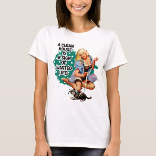T-shirt Retro Humour ménagère Pin-up Girl Art