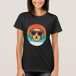 T-shirt Retro Hund Mit Sonnenbrille