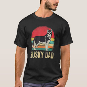 T-shirt Retro Husky Papa Chien Propriétaire Animal Sibérie