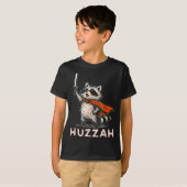 T-shirt Retro Huzzah Raccoon Knight Funny Sword Meme Quote (Devant entier)