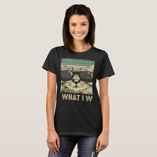 T-shirt Retro I do what I want cat  cat (Devant entier)
