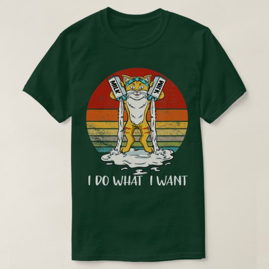 T-shirt Retro I Do What I Want My Black Cat Kitty Lovers (Design devant)