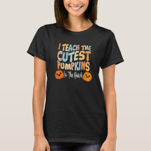 T-shirt Retro I Enseigner Les Citrouilles Les Plus Couvert