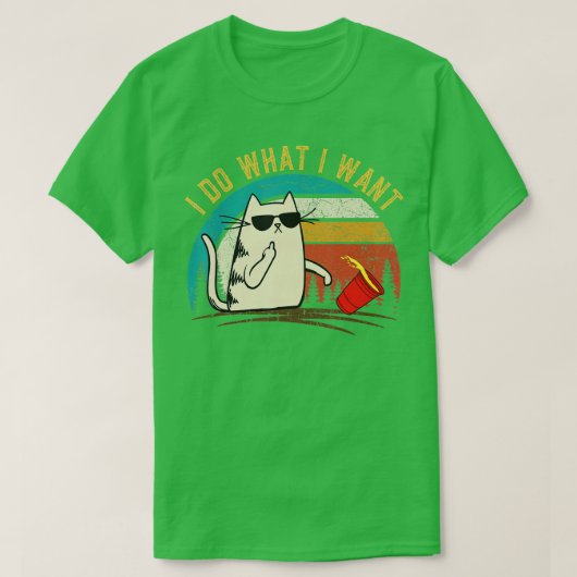 T-shirt Retro i faire ce que je veux chat, Cat Daddy chat (Design devant)
