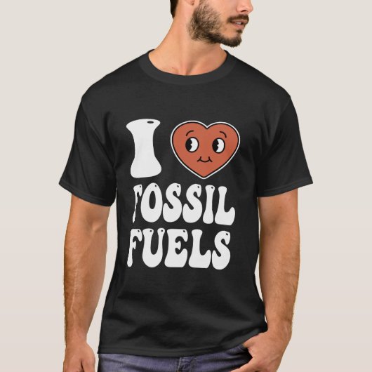T-shirt Rétro I Love Fossil Fuels Chemise Hommes Femmes En (Devant)